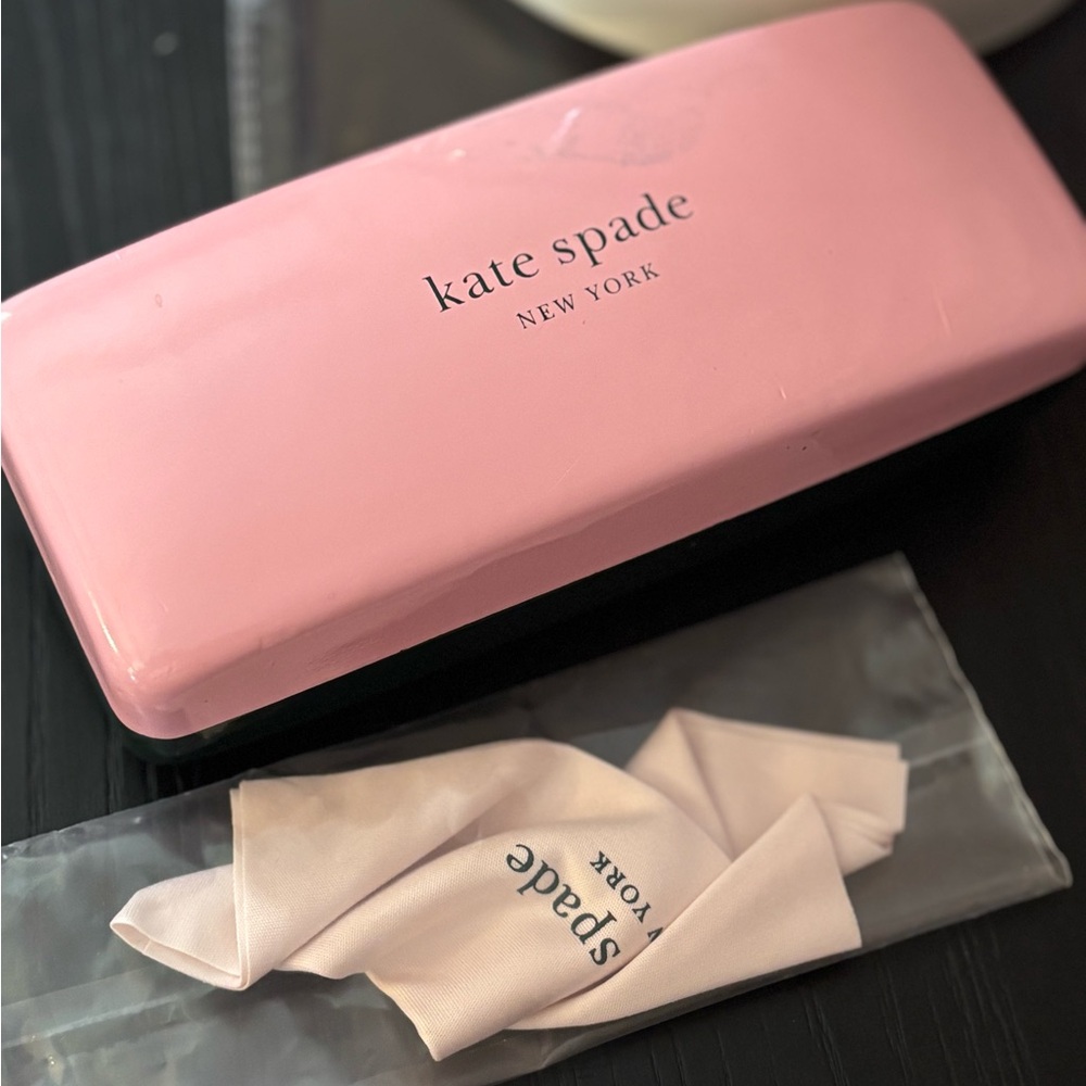 Kate Spade Blush Pink and Green Eyewear Case